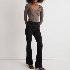 New Madewell Skinny Flare Black High Rise Sleek Fall Jeans Size 24